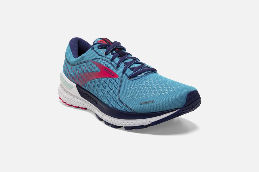 Brooks Adrenaline Gts 21 Road Löparskor Dam - Blå/Rosa - 3729-QAOTJ